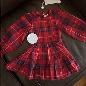 Hill House Tiny Viviana Nap Dress – Cherry Tartan (18–24M) 🍒